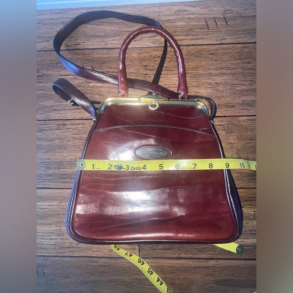 Vintage🤎top handle crossbody bag kiss lock bag leather bag oroton bag - Picture 4 of 16